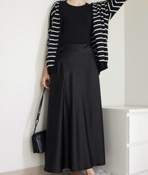 silk satin skirt