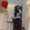 Brown Three Layer Skirt for Women