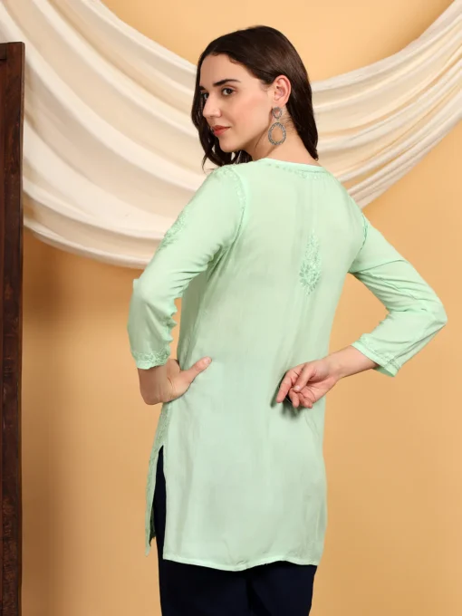 Chikankari Grace Modal Kurti - Image 9