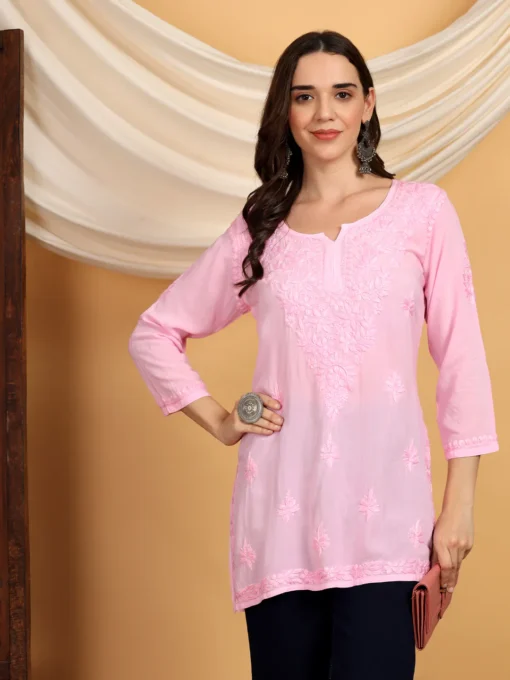 Chikankari Grace Modal Kurti - Image 5