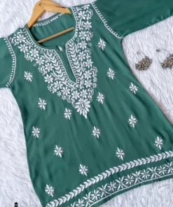 Alternative view of Floral Embroidered Kurti