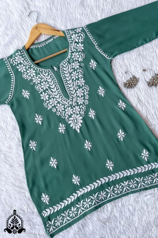Floral Embroidered Kurti - Image 2