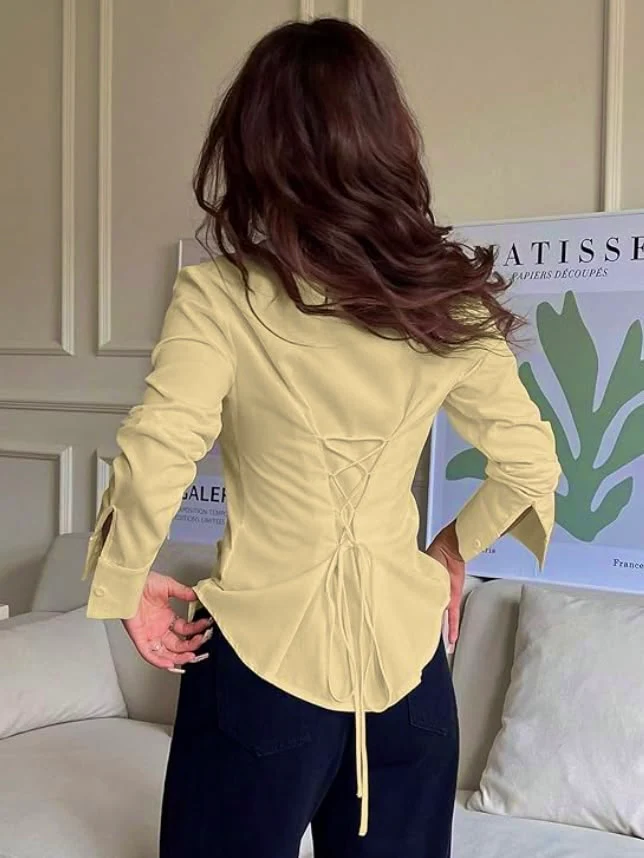 Solid Corset Style Shirt - Image 6