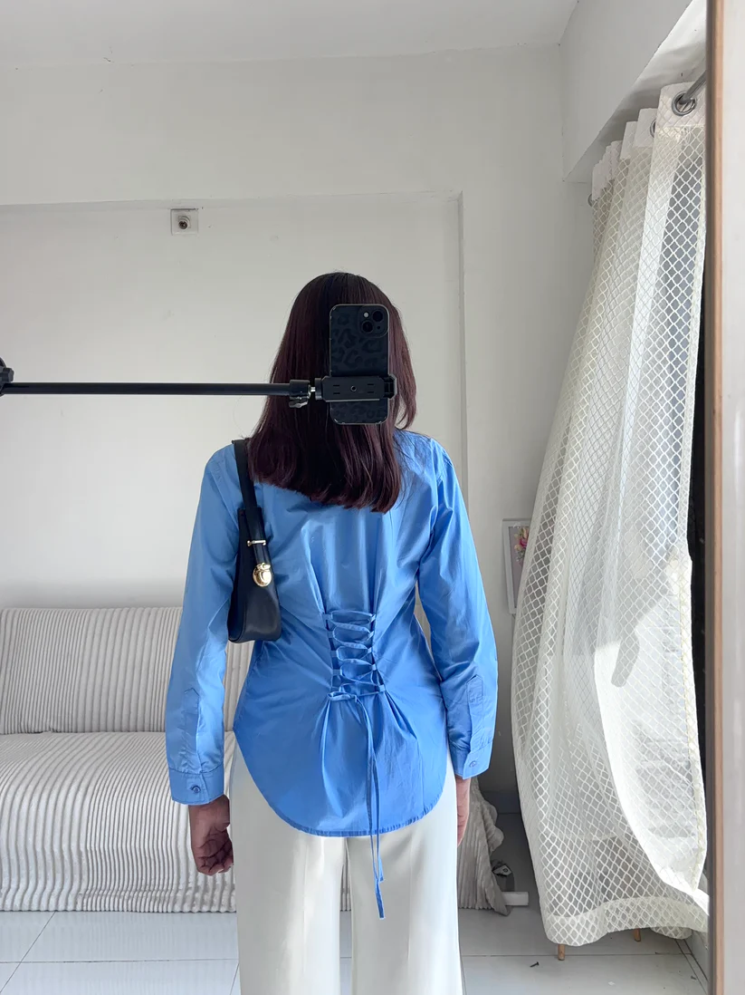 Solid Corset Style Shirt - Image 8