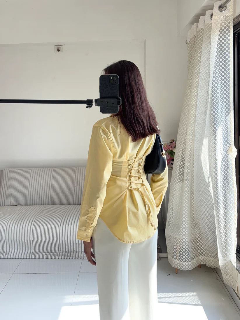 Solid Corset Style Shirt - Image 7