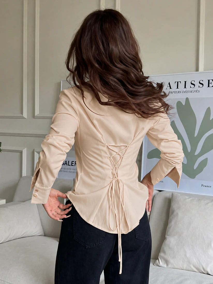 Solid Corset Style Shirt - Image 11